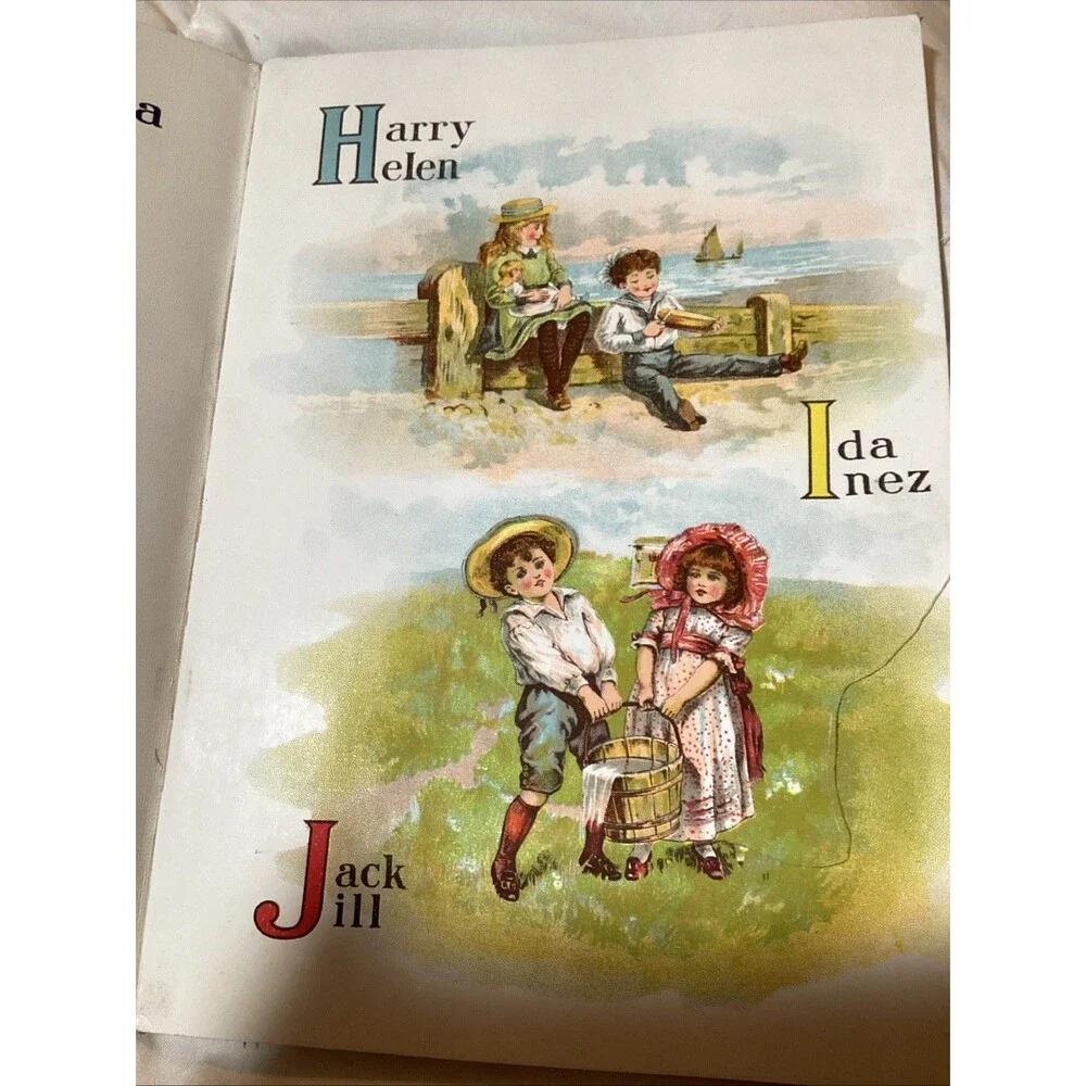 Fairyland Tales And ABC'S Children's Book Printed On Linen Late 1800's /1900's